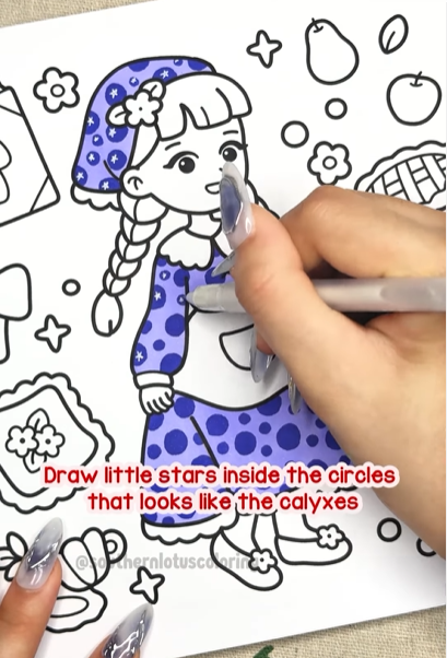 Step 3 - Add Calyxes with White Gel Pen