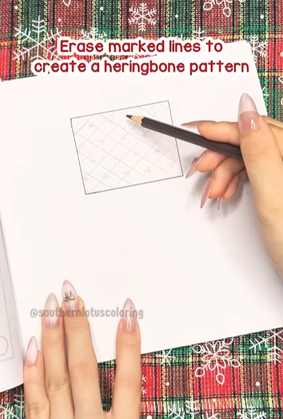 Step 2 - Erase for Herringbone Pattern