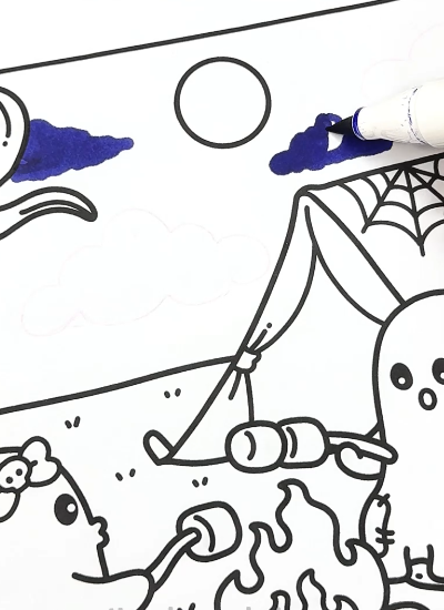 Step 1 - Draw and Color the Small Clouds