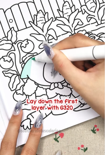 Step 1 - How to Color Floral Pattern
