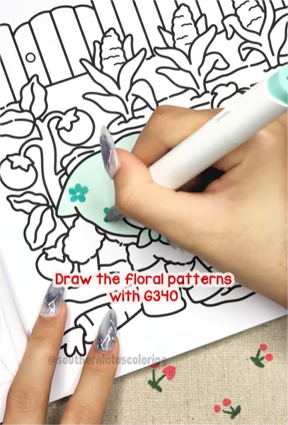 Step 2 - How to Color Floral Pattern