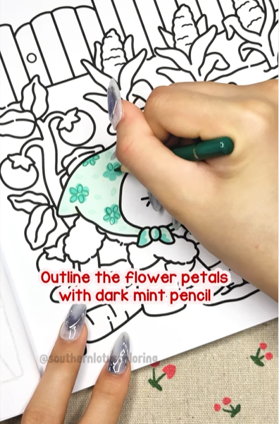 Step 4 - How to Color Floral Pattern