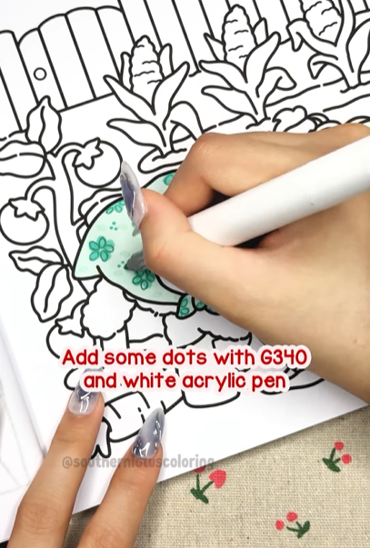 Step 5 - How to Color Floral Pattern