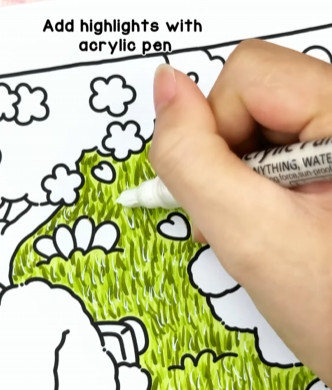 Step 4 - Highlight with White Acrylic Pen