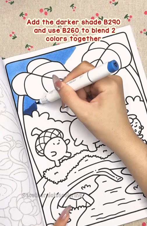 Step 2 - How to Color Rainy Sky