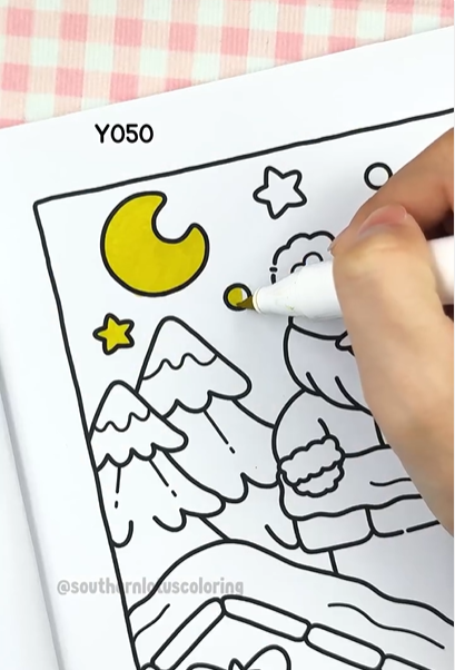 Step 1 - Color the Moon and Stars