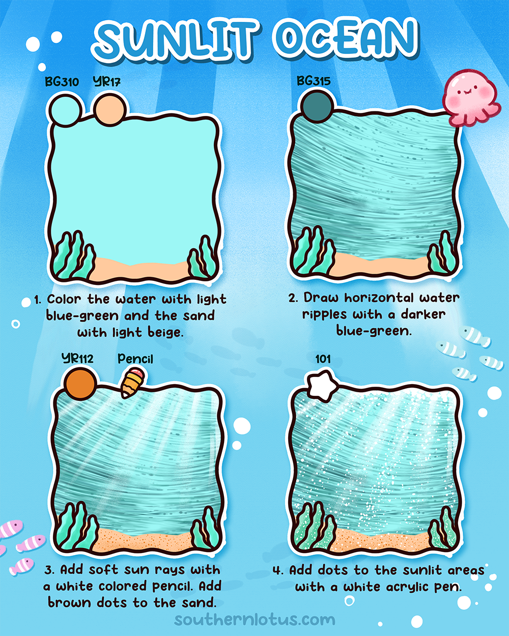 Sunlit Ocean Coloring Tutorial