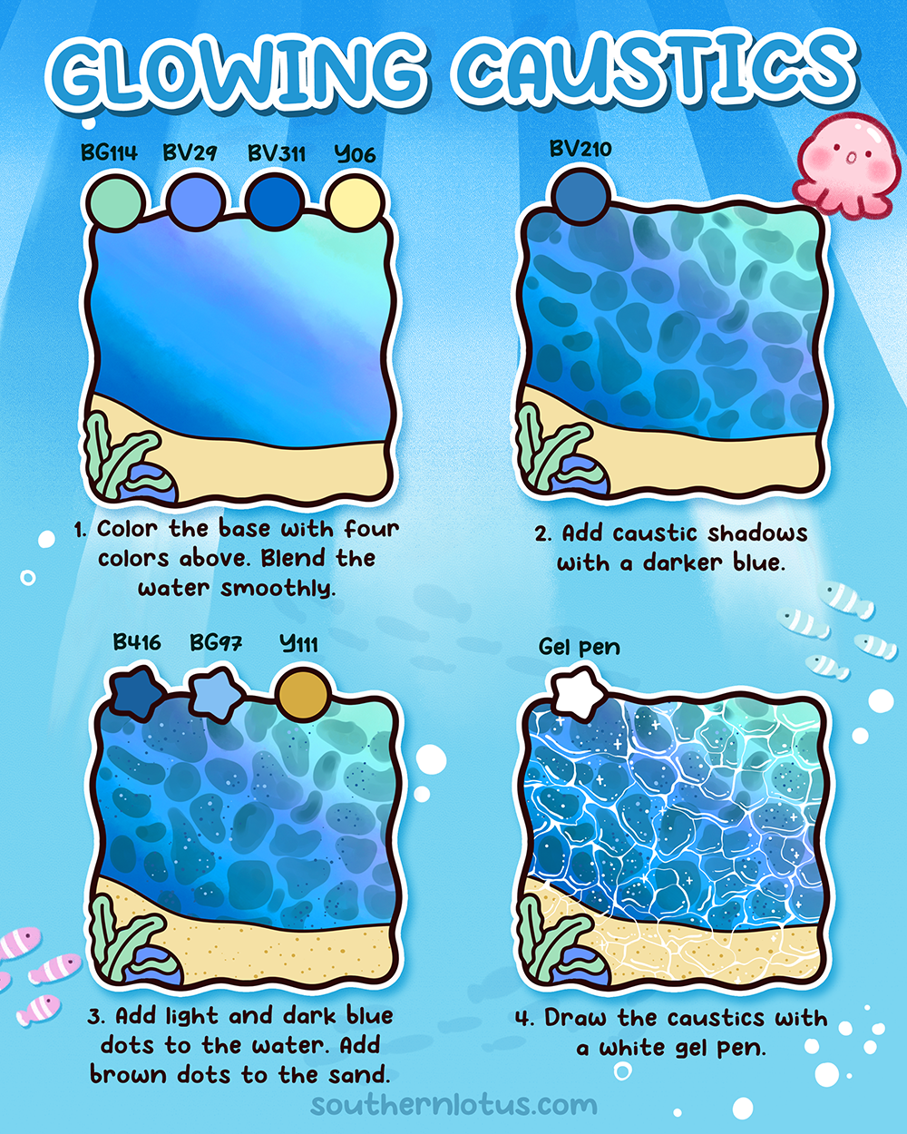 Glowing Caustics Underwater Coloring Tutorial