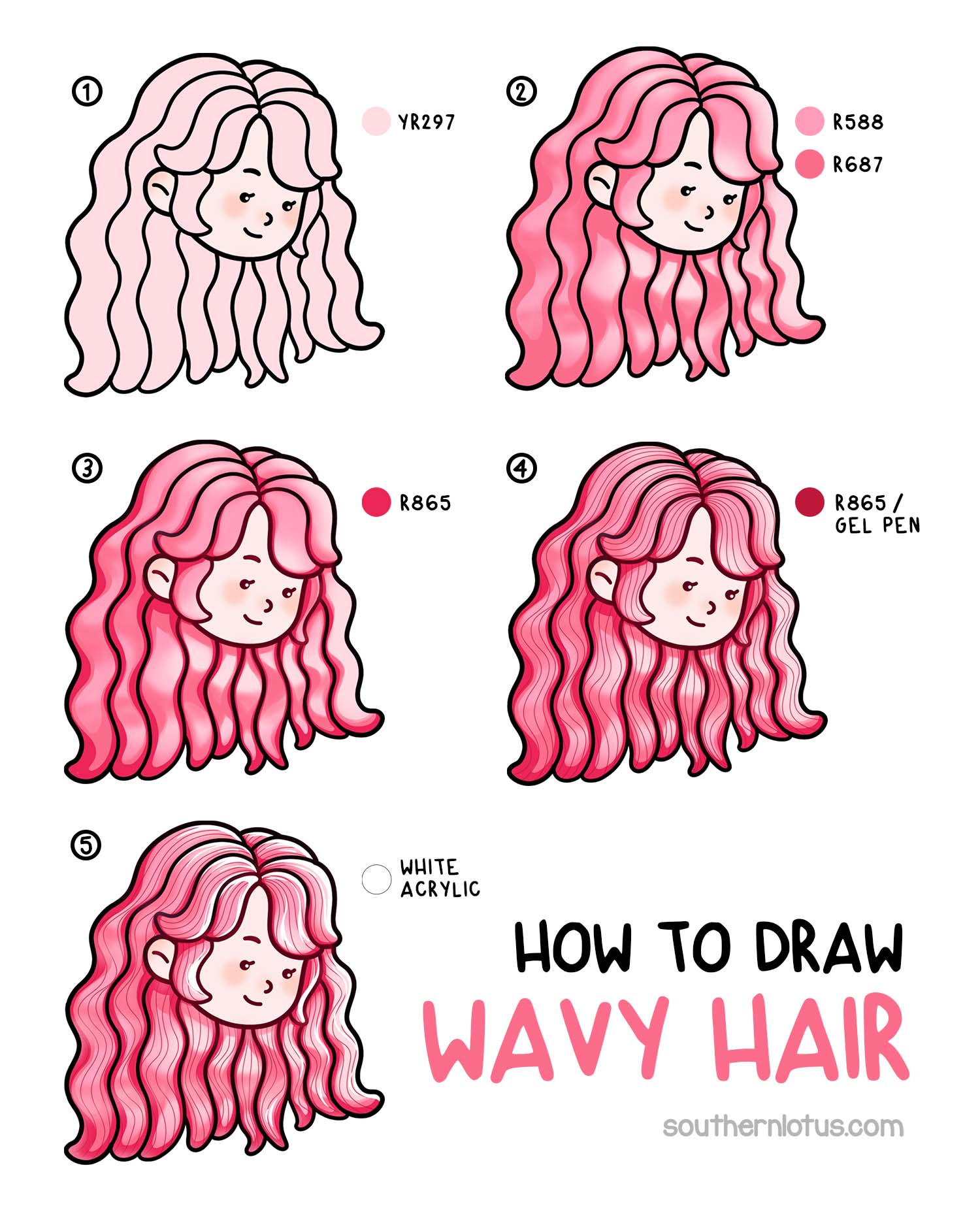 Wavy hair coloring tutorial