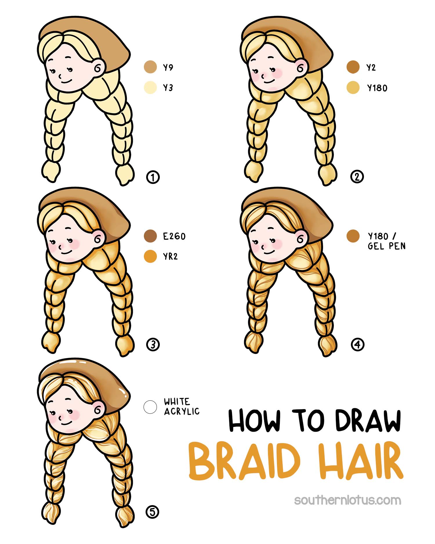 Braids hair coloring tutorial