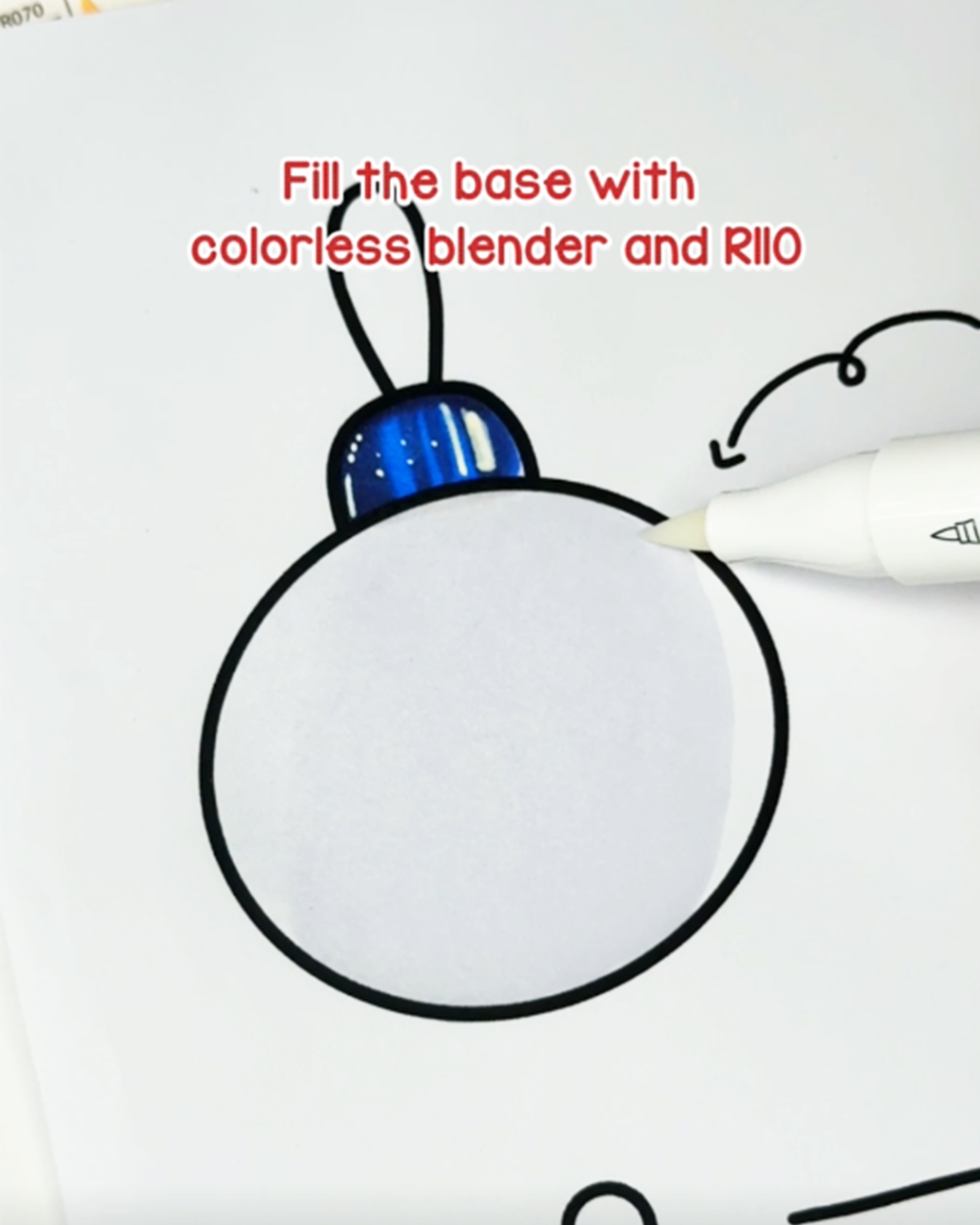 Step 1 base layer blending red ornament