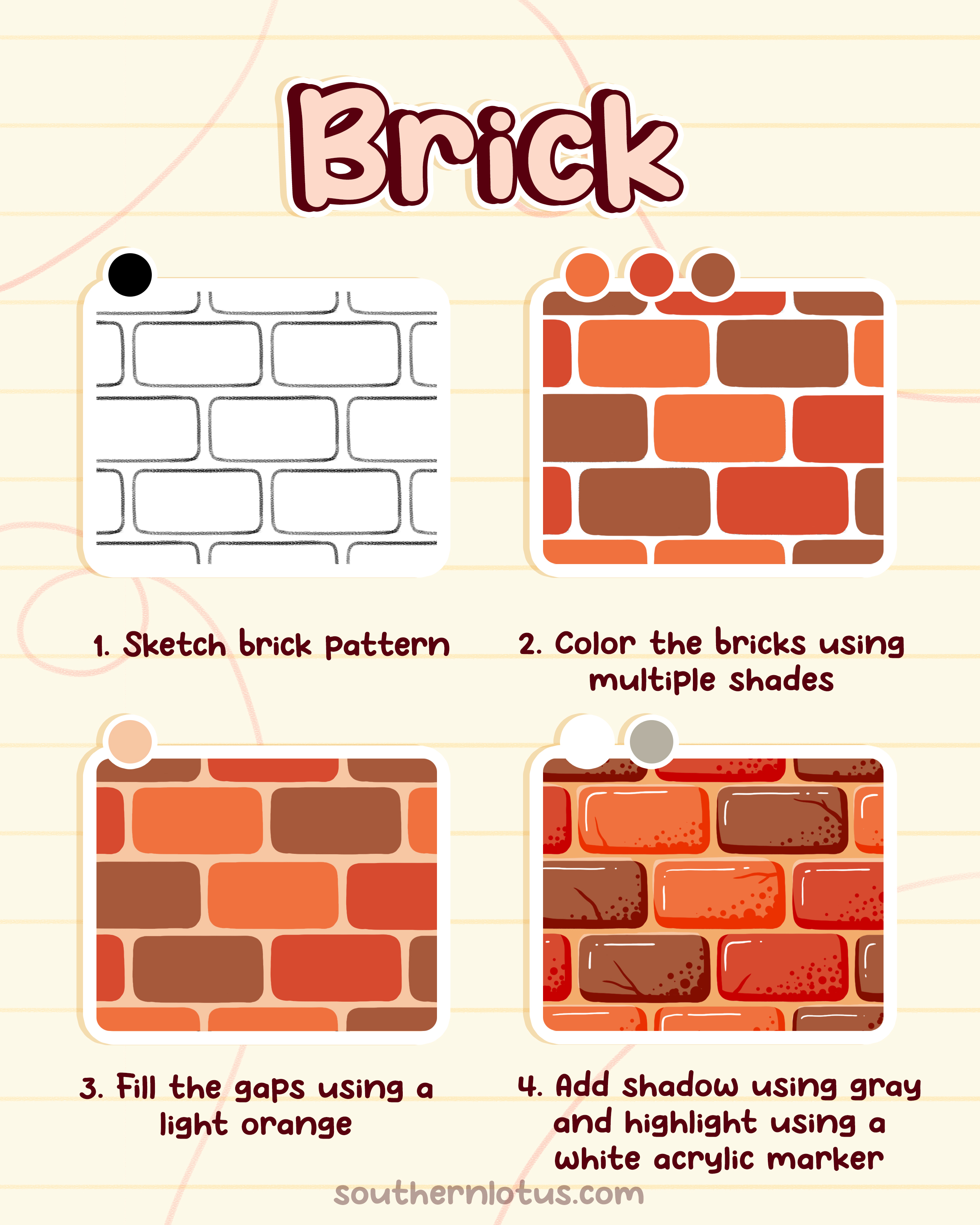 Brick wall coloring example