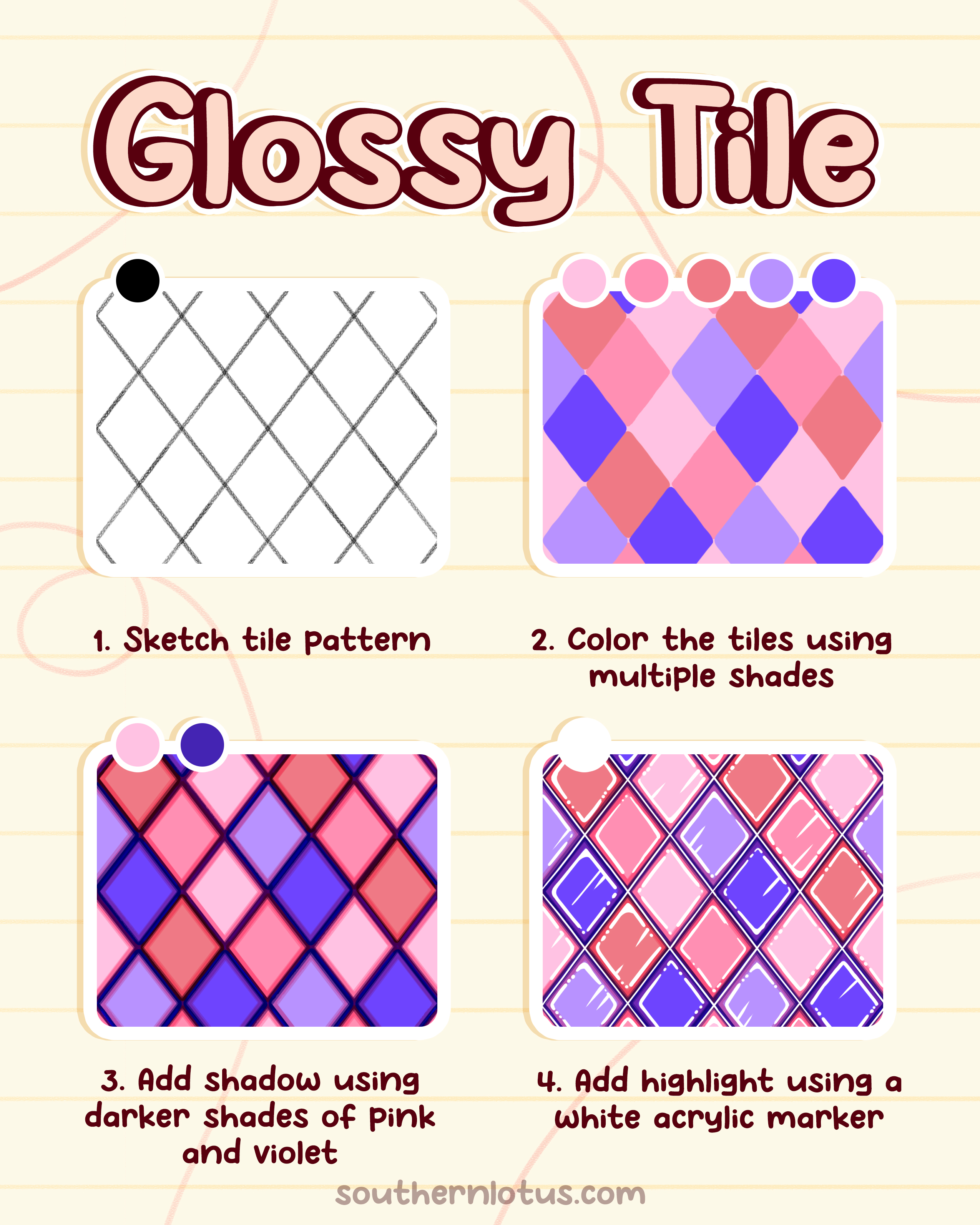 Glossy tile wall coloring example