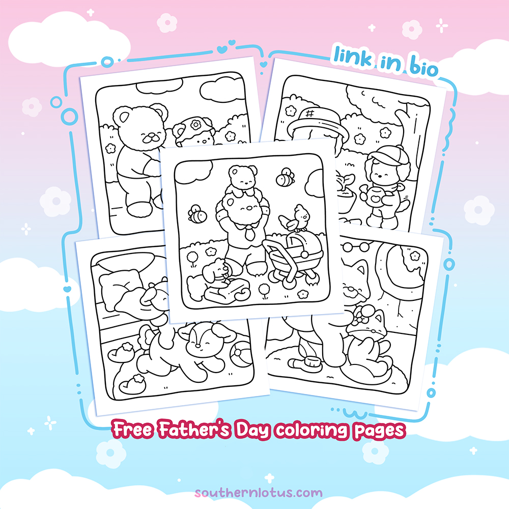 Free Father's Day coloring pages printable cute family coloring sheets