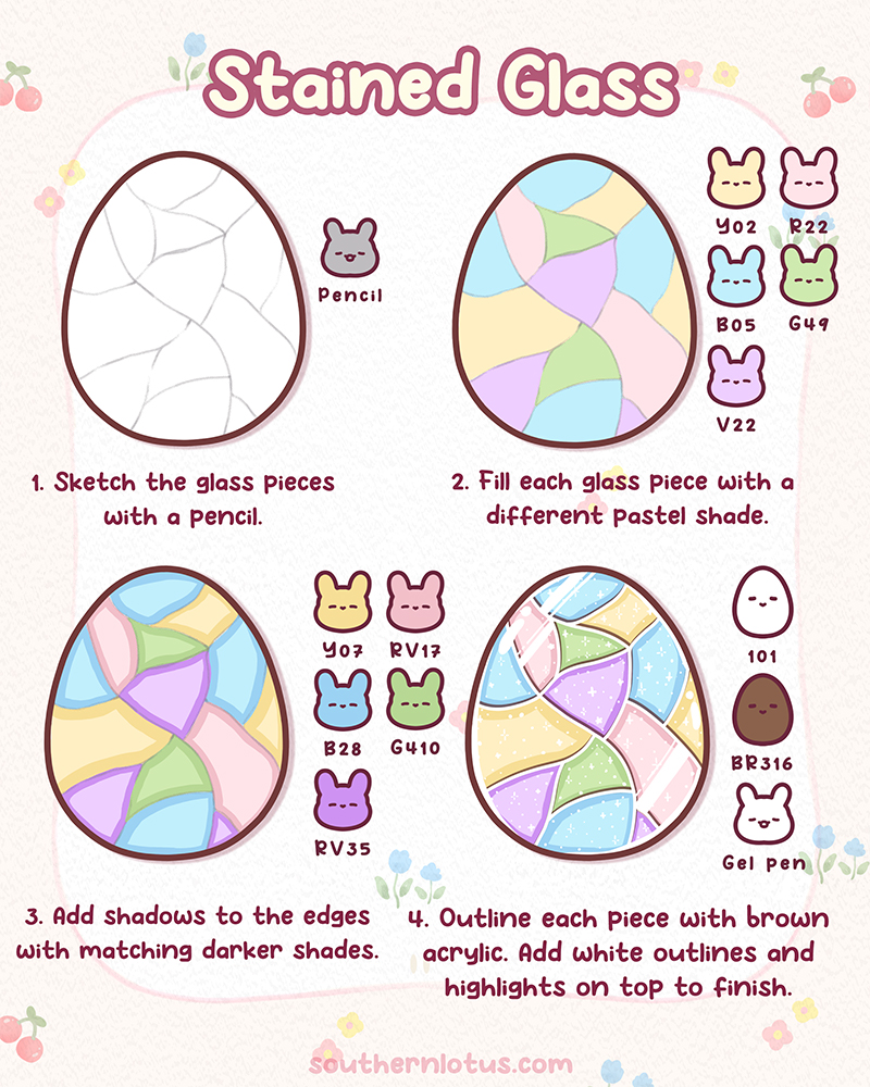 stained glass easter egg coloring alcohol markers tutorial
