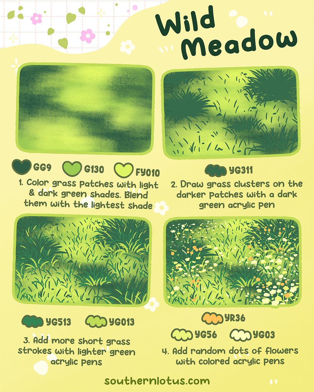 Wild meadow grass coloring style