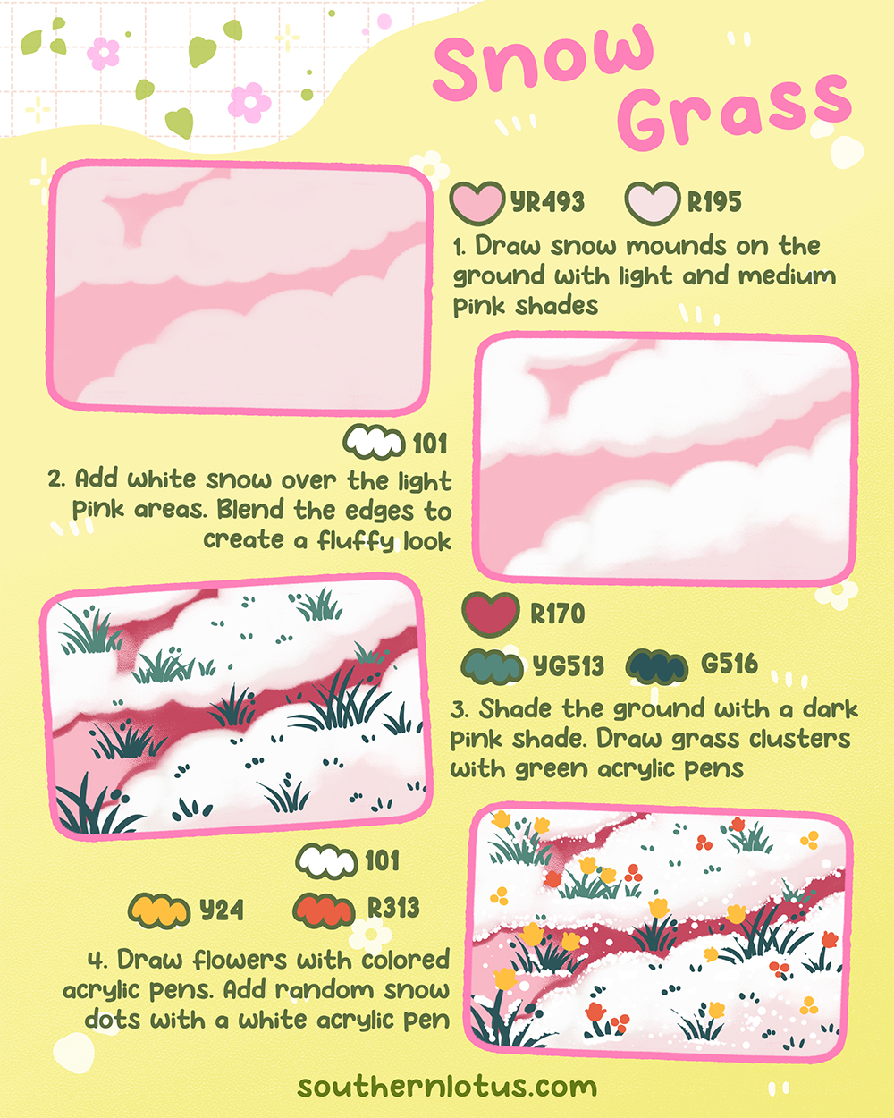 Snow grass coloring style with soft winter tones