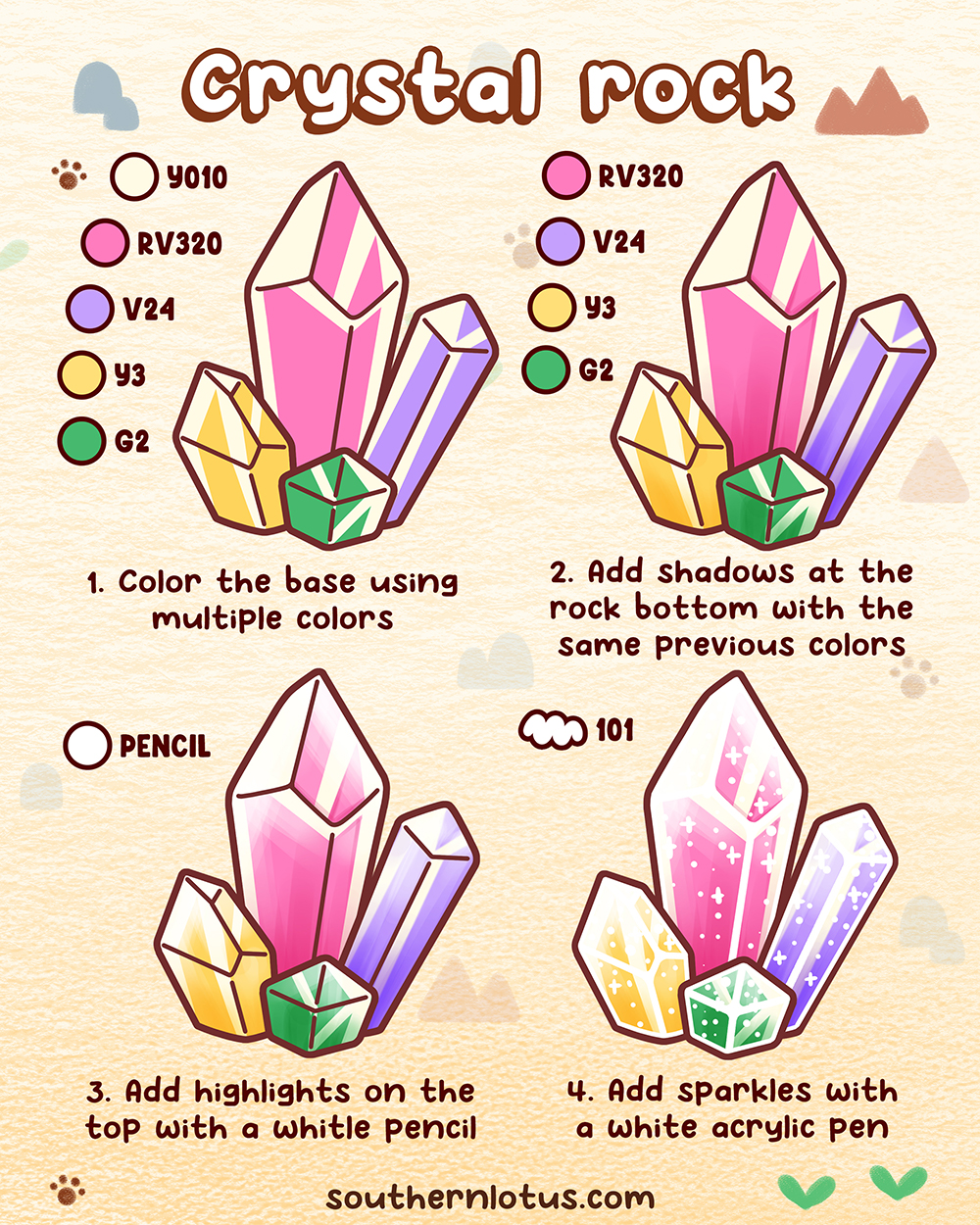 Crystal rock coloring style
