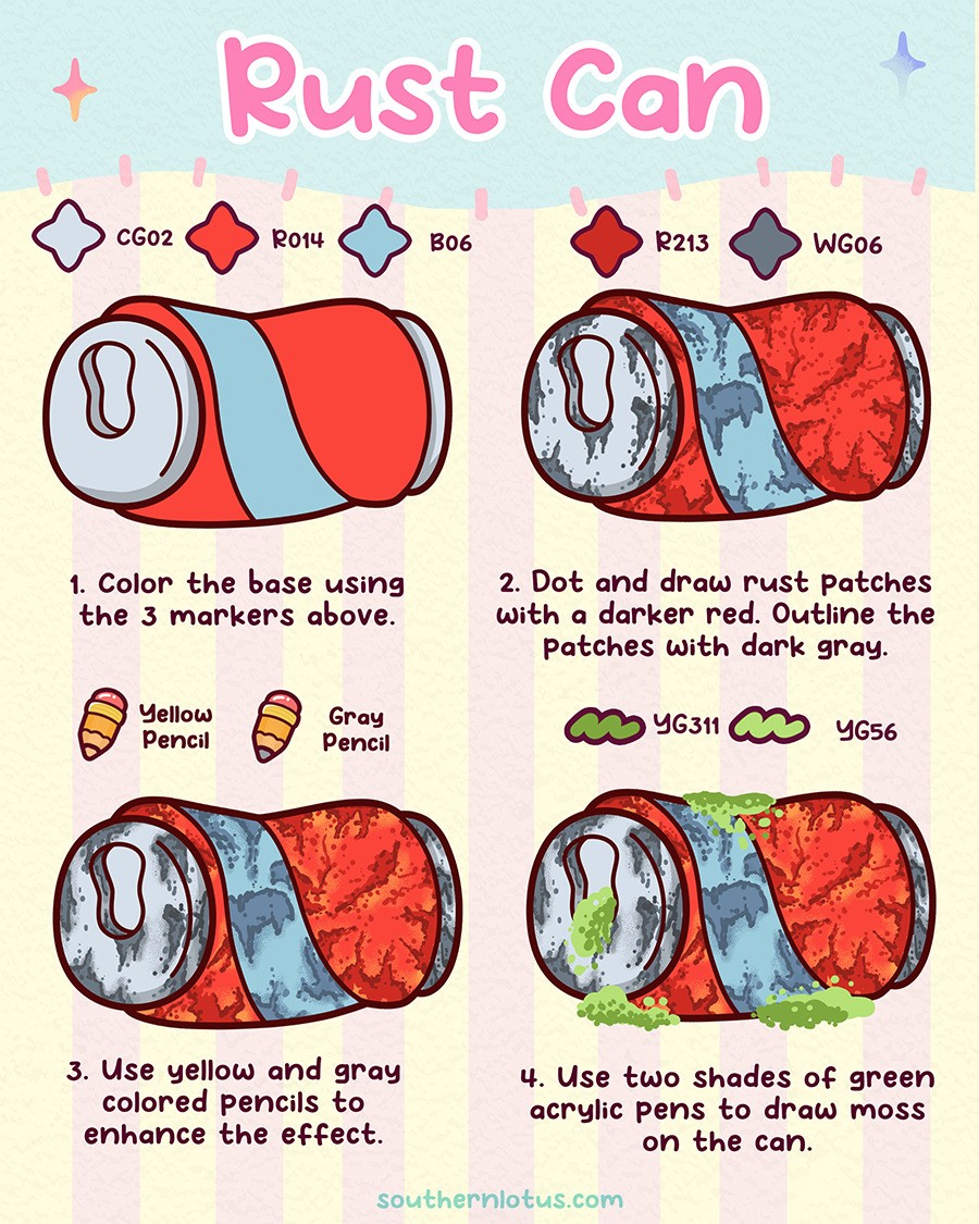 Rust can coloring step tutorial