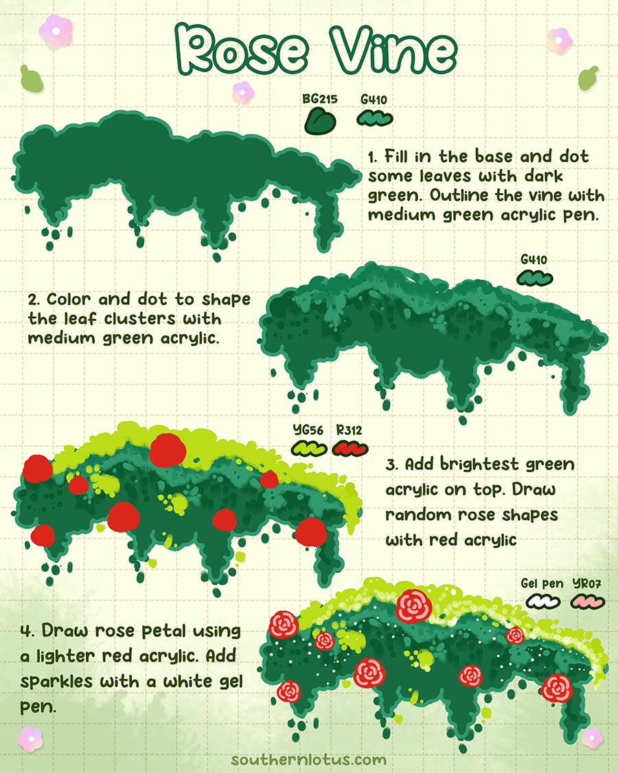 Rose vine coloring tutorial with alcohol markers